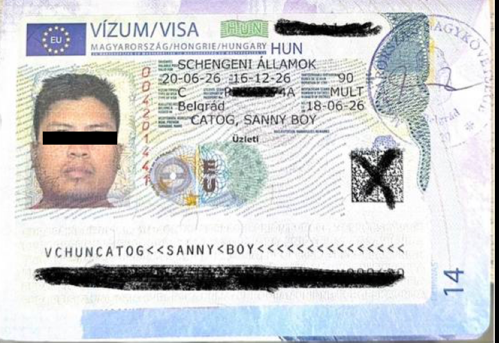 Official Hungarian Schengen Business Visa Sticker